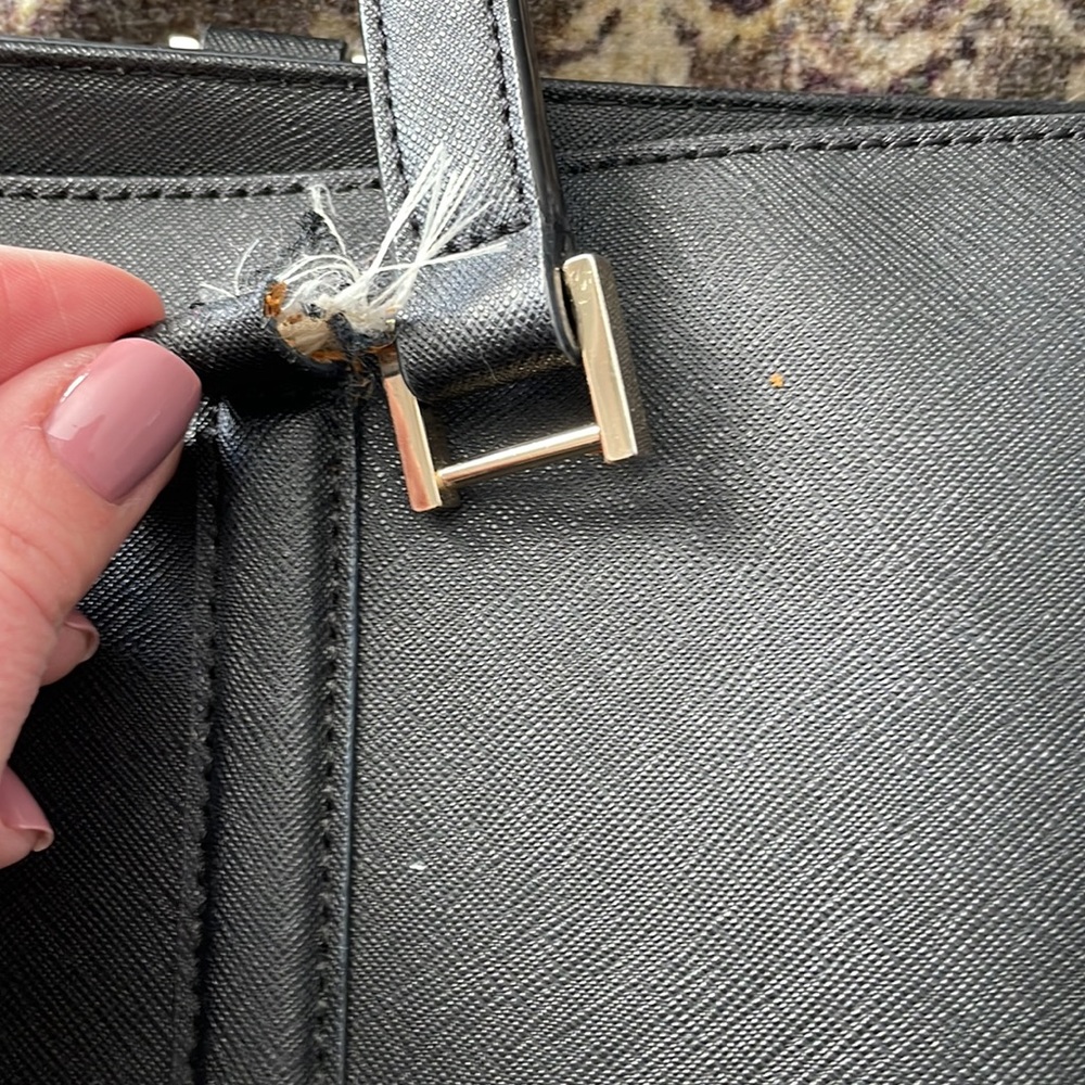 Kate Spade large black tote-needs 1 strap repaired-see photos. Originally >$150. - Picture 5 of 6